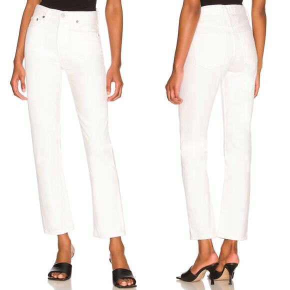 AGOLDE Mia Mid Rise Straight Jeans Women’s 30 White Element NWT - Picture 1 of 7